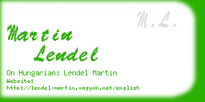 martin lendel business card